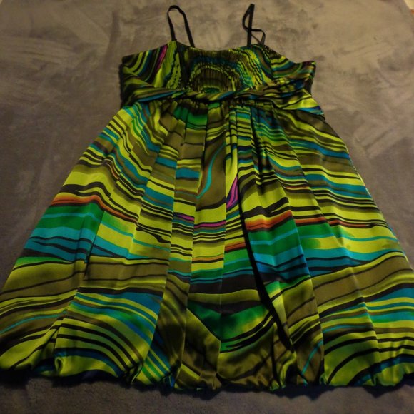 Elegant Multicolor Striped Prom Dress - Picture 1 of 9